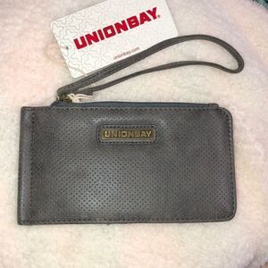 Unionbay Travel Padded Faux Leather Double Zip Wallet Passport Card Holder